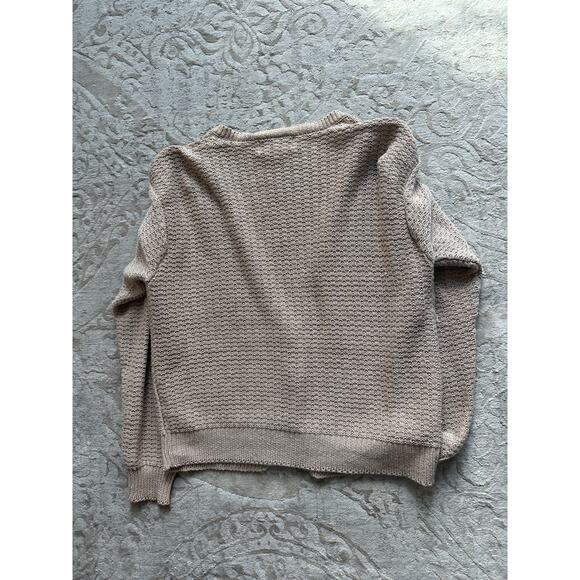 Vintage Taupe Knit Button-Up Cardigan Women’s Medium – Oversized Slouchy Sweater - Picture 5 of 9